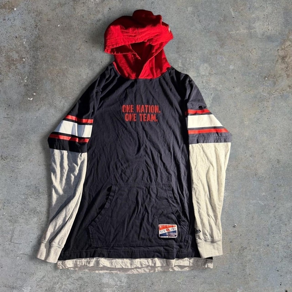 New Era USA Soccer Hooded Long Sleeve Shirt Size L World Cup